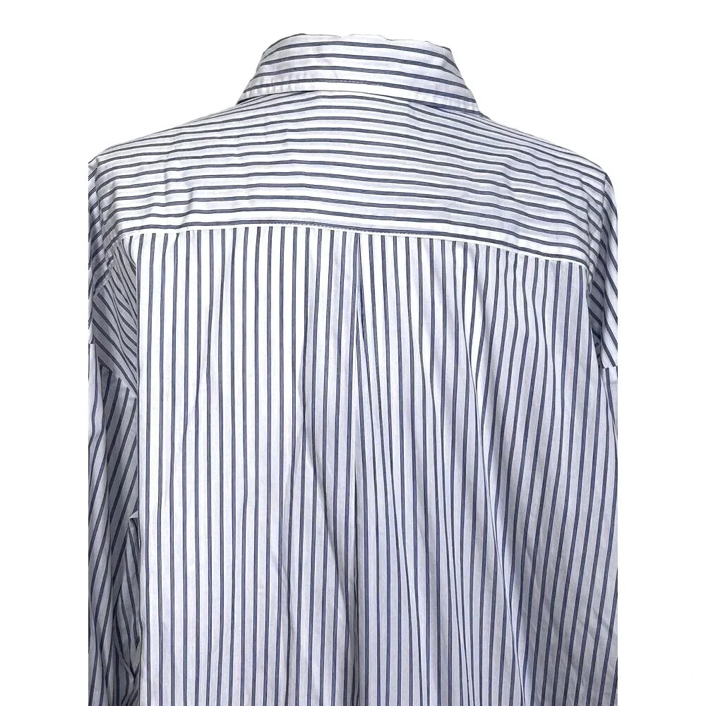 Mohawk General Store SMOCK Japan Stripe Shirt Dress 2 Blue White Button‎ Front